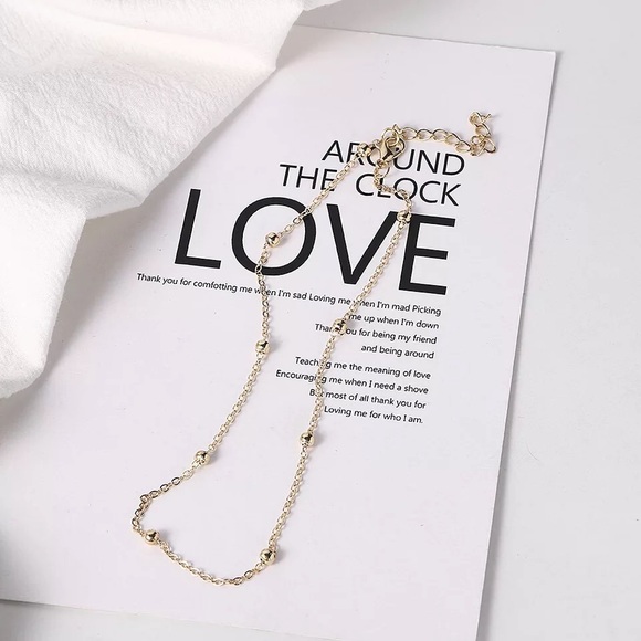 🎉 New Gold Plated Beaded Chain Choker adjustable Necklace - Picture 3 of 7